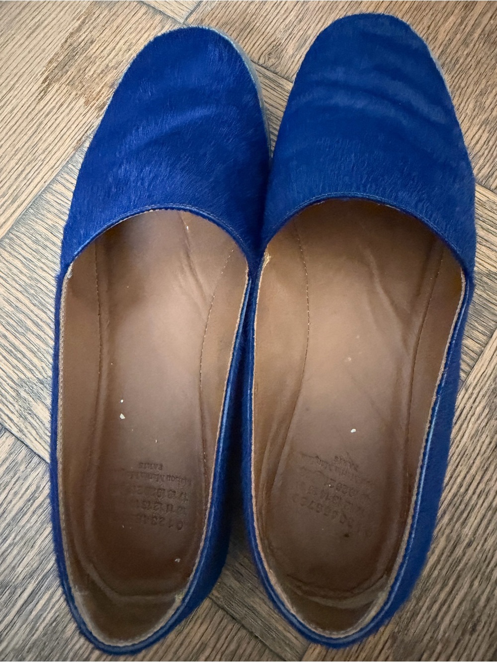 Maison Martin Margiela Blue Haircalf Slip-On Flats